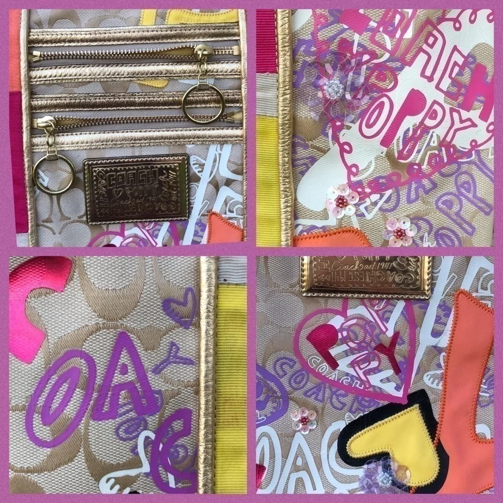 Coach 14537 Poppy Appliqué Rare Bag Graffiti Tote